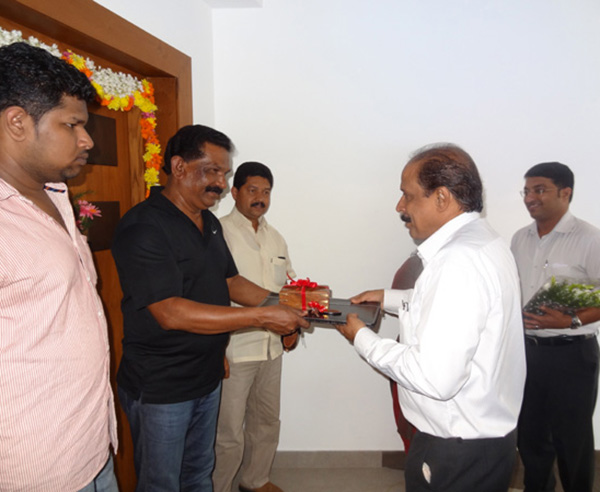 Keys being handed over to Mr.Sunil Kumar of apartment no.D 14 