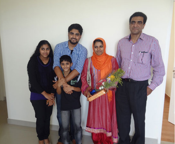 Mr. Bava Usman and family during apartment handing over ceremony 