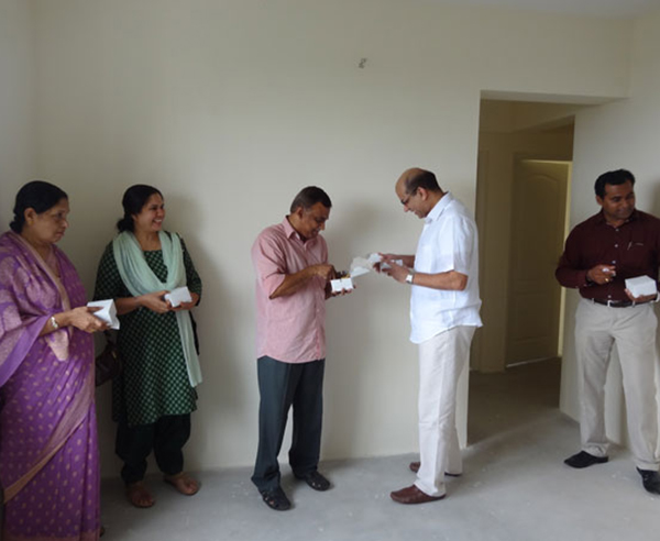 Mr. Jaleel & family, of apartment no B 10 in Crescent Mansa during handing over ceremony