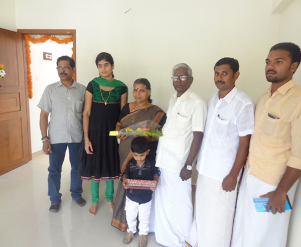 Mr. K S Prabash and family , of apartment no C 2 in Crescent Mansa during handing over ceremony