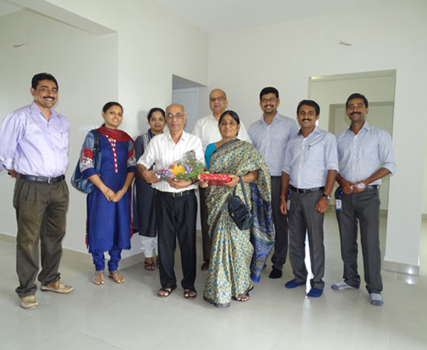 Our team with Chandran  & family of apartment C 10 in Crescent Aster after handing over