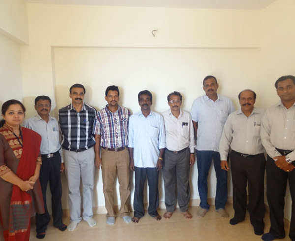 Mr. Vinod & Mr. Santhosh, of apartment no B 9 in Crescent Mansa during handing over ceremony