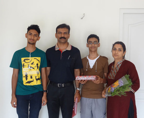 Mr.Pramod Kumar & family, of apartment no A 3 in Crescent Mansa during handing over ceremony