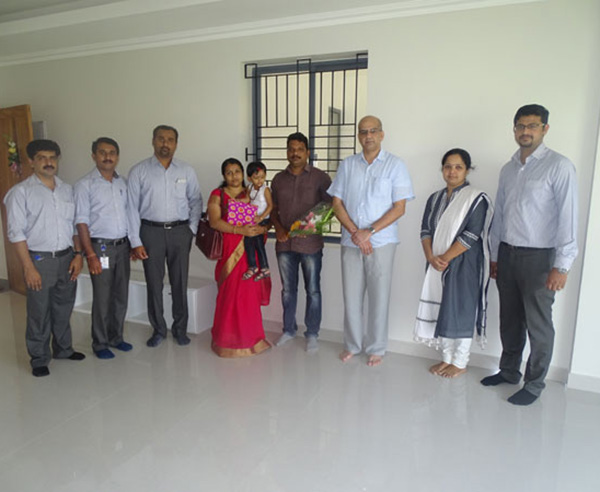 Our team with Mr. Rajesh E and family of apartment B 10 in Crescent Aster