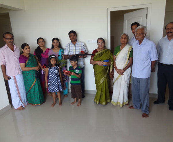 Mr. Sanil Marakkath  & family during the handing over ceremony 