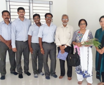 Our team with Mr & Mrs. Subramanian of apartment A 2 in Crescent Tulip after handing over