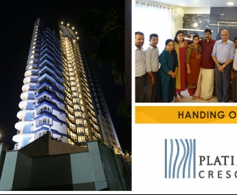 Our team with Dr.Sajay and family of apartment B 8 in Platinum Crescent after handing over.