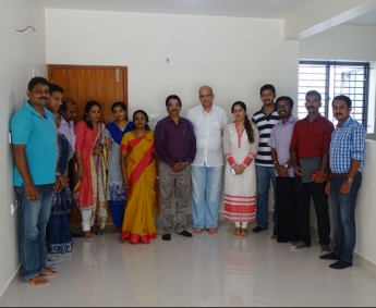 Our team with Mr.Aravind Babu & family of apartment no. B 1 & G 2 in Space on Earth, Malaparamba after handing over.