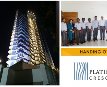 Our team with Mr.Ajir Punathil & family of apartment D 4 in Platinum Crescent after handing over.