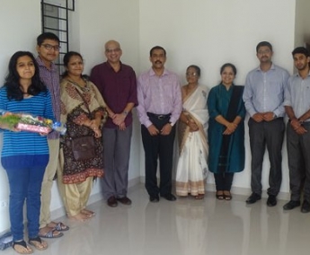 Our team with Dr. Jayachandran and family of apartment B 5 in Crescent Tulip after handing over