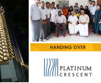 Our team with Mr. K. P. Abdul Hakeem and Family of apartment no. C 6 in Platinum Crescent after handing over.