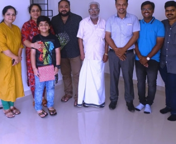 Our team with Mr. Palassery Harish and Family of apartment no. B 3 in Crescent Tulip after handing over.