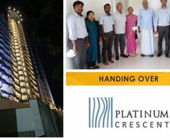 Our team with Mr. Sudhakaran M and Family of apartment no. C 2 in Platinum Crescent after handing over.