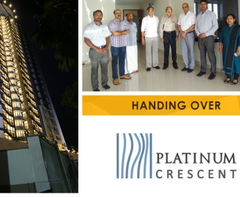 Our team with Mr. Gopinadhan Vallil of apartment no. A 18 in Platinum Crescent after handing over.