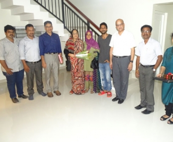 Our team with Mr. Muhammed Shakir Muhammed Kunhi and family of apartment D 9 & 10 in Crescent Tulip after handing over