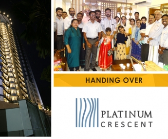 Our team with Waheeda M. and Family of apartment no. A 8 in Platinum Crescent after handing over.