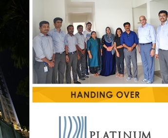 Our team with Mr. Anvar P. T. and Family of apartment no. C 21 in Platinum Crescent after handing over.