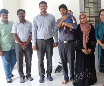 Our team with Ms. Farheen Nasser and family of apartment no. B 1 in Crescent Tulip after handing over.