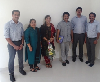 Our team with Mr. Harikumar & Ms. Lashitha Harikumar of apartment no. H 1 in Space On Earth, Malaparamba after handing over.