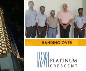 Our team with Mr. K. P. Surendran of apartment no. B 18 in Platinum Crescent after handing over.