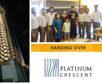 Our team with Mr. Sreenath Parambath & Family of apartment no. B 13 in Platinum Crescent after handing over. 