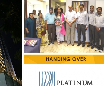 Our team with Dr. Suneel Mohammed &Family of apartment no. B 2 in Platinum Crescent after handing over.