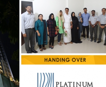 Our team with Mr. Abdul Gaffoor Ummer and Family of apartment no. A 12 in Platinum Crescent after handing over.