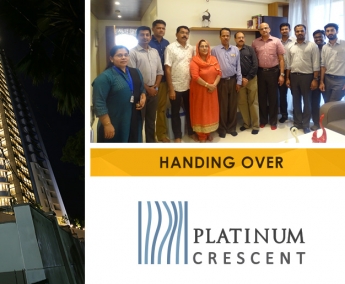 Our team with Mr. Abdul Rahiman and Family of apartment no. B 16 in Platinum Crescent after handing over.