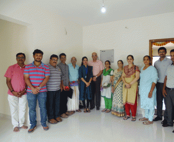 Our team with Ms.Sreelekha M T and family of apartment no. D 4 in Crescent Zinnia after handing over.