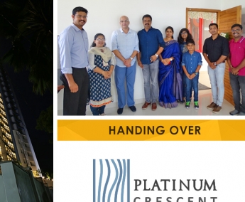 Our team with Mr. Shanish Kumar P. K. and Family of apartment no. D 15 in Platinum Crescent after handing over 