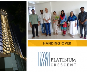 Our team with Ms. Shereefa Zakeer & Family of apartment no. A 3 in Platinum Crescent after handing over 