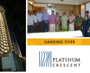 Our team with Dr. Sajan Mohanraj & Family of apartment no. D 19 in Platinum Crescent after handing over 