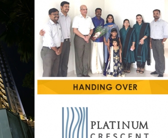 Our team with Mr. Nishaj N.  & Family of apartment no. A 6 in Platinum Crescent after handing over 