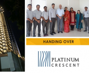 Our team with Ms. Geetha Rajendran & Family of apartment no. A 15 in Platinum Crescent after handing over 