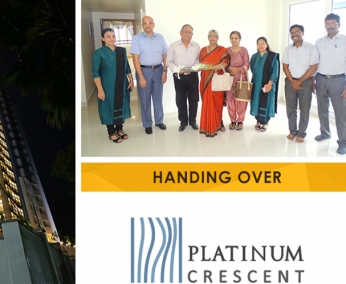 Our team with Lt. Col. P. K. P. V. Panicker & Family of apartment no. B 3 in Platinum Crescent after handing over  