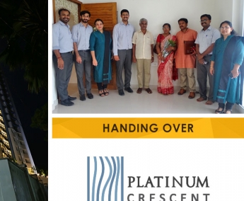 Our team with Mr. Sreejesh N. V. & Family of apartment no. C 22 in Platinum Crescent after handing over  