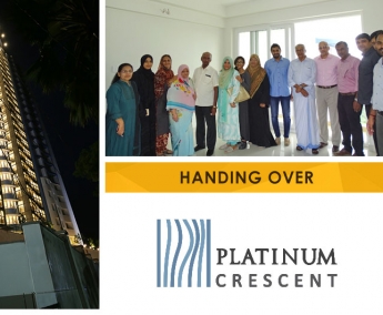 Our team with Ms. Joshila Bishara and family of apartment no. B 12 in Platinum Crescent after handing over  