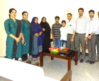 Our team with Ms.Bushra Thoovilikkattu & Family of apartment no. D 3 in Crescent Zinnia after handing over.