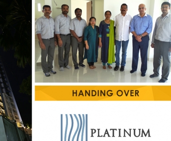 Our team with Mr. M. C. Cherian & Ms. Reenu Cherian of apartment no. H 23 in Platinum Crescent after handing over 