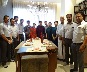 Our team with Mr.K. Vinod Kumar & Family of apartment no. A 1 in Crescent Zinnia after handing over.