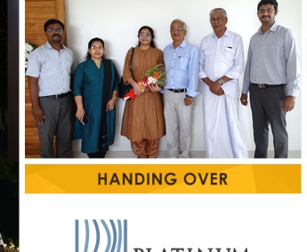 Our team with Mr. Udaysankar & Ms. Anitha Sankar of apartment no. D 5 in Platinum Crescent after handing over 