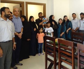 Our team with Dr. Ramzy Mohammed Ali & family of apartment no.C1 in Crescent Lavender, after handing over			