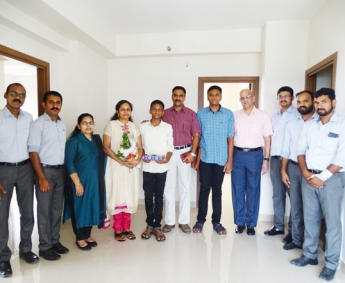 Our team with Mr.John K Joseph & family of apartment no.C 15 in Crescent Lavender, after handing over	