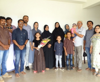 Our team with Mr. Joshil & family of apartment no.B 05 in Crescent Lavender, after handing over	