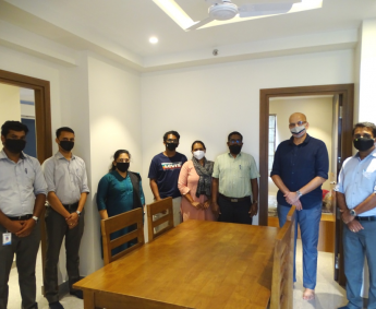 Our team with Mr.Chandran and family of apartment no. C16 in Crescent Lavender, after handing over	