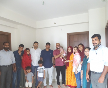 Our team with Mr.Nimel Jameela and family of apartment no. C10 in Crescent Lavender, after handing over