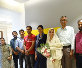 Our team with Mr.K K Mohamed Haneef and family of apartment no. C12 in Crescent Lavender, after handing over	