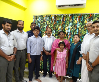 Our team with Mr.Sujith K G and family of apartment no. B02 in Crescent Lavender, after handing over	