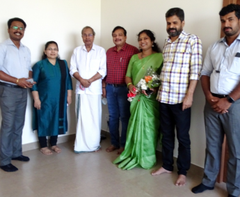 Our team with Mr.Haridasan P V and family of apartment no. D09 in Crescent Lavender, after handing over	