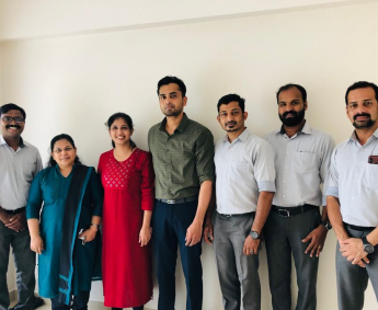 Our team with Dr. Nishanth Kumar and family of apartment no. A04 in Crescent Lavender, after handing over